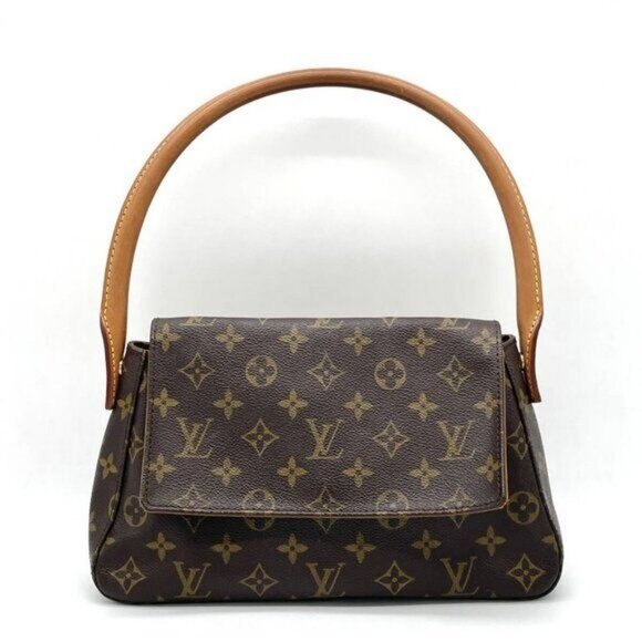 Authentic Louis Vuitton Mini Looping Monogram Tote Shoulder Hand Bag Y2K Brown - Picture 3 of 16
